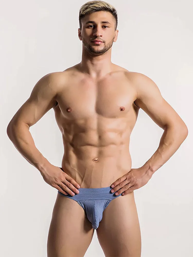 2 Pack Ball Support Pouch Ribbed Men's Bikini Underwear