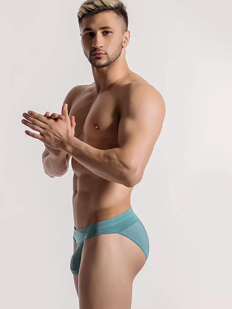 2 Pack Ball Support Pouch Ribbed Men's Bikini Underwear