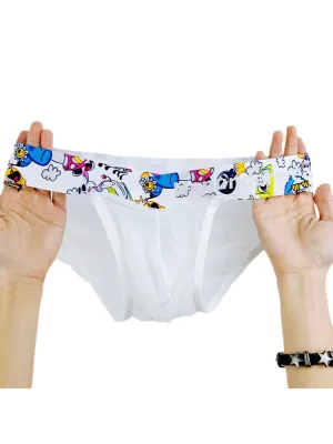 2 Pack Men's High-Cut Cartoon Waistband Breathable Semi-Transparent Bikini