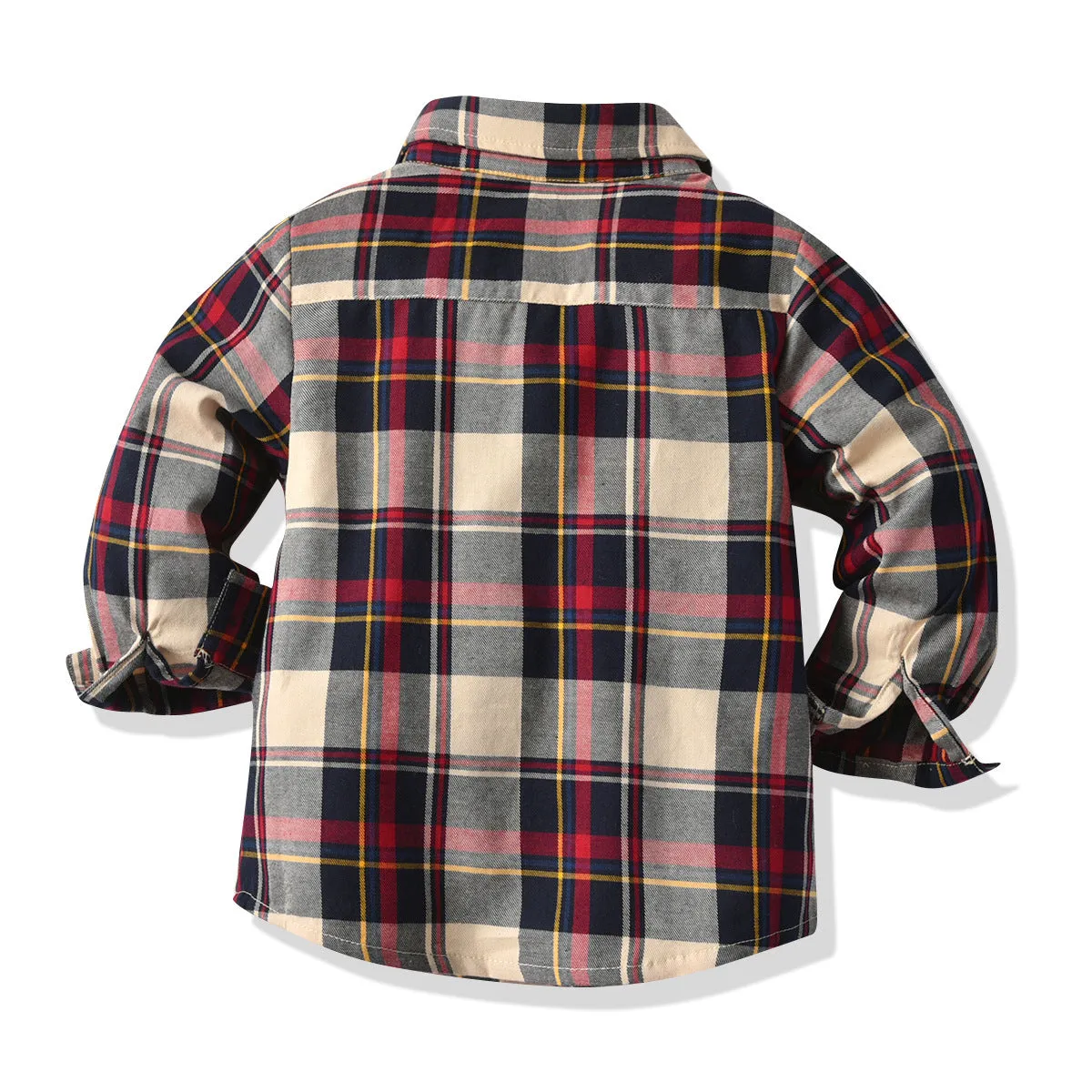 2 Pieces Set Baby Kid Boys Birthday Party Checked Bow Shirts And Solid Color Jumpsuits Wholesale 230105654