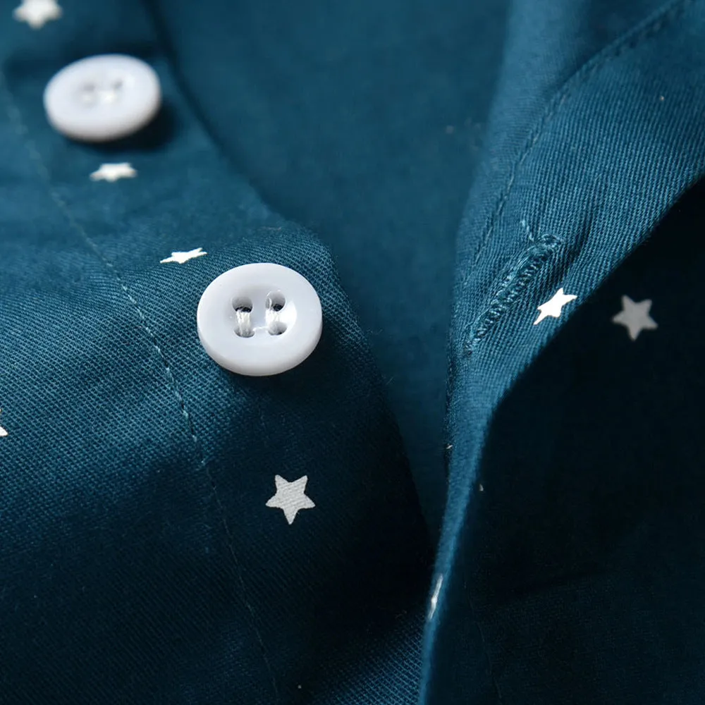 2 Pieces Set Baby Kid Boys Birthday Star Print Shirts And Solid Color Pants Wholesale 23041138