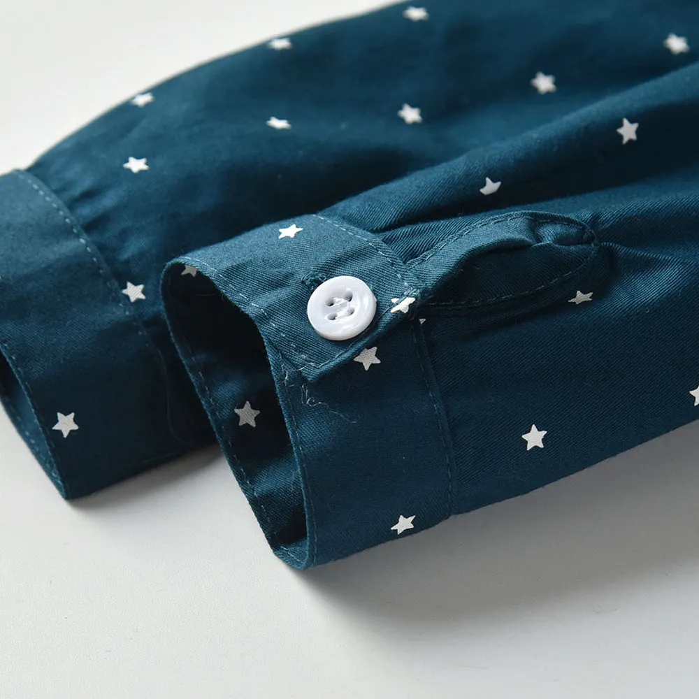 2 Pieces Set Baby Kid Boys Birthday Star Print Shirts And Solid Color Pants Wholesale 23041138