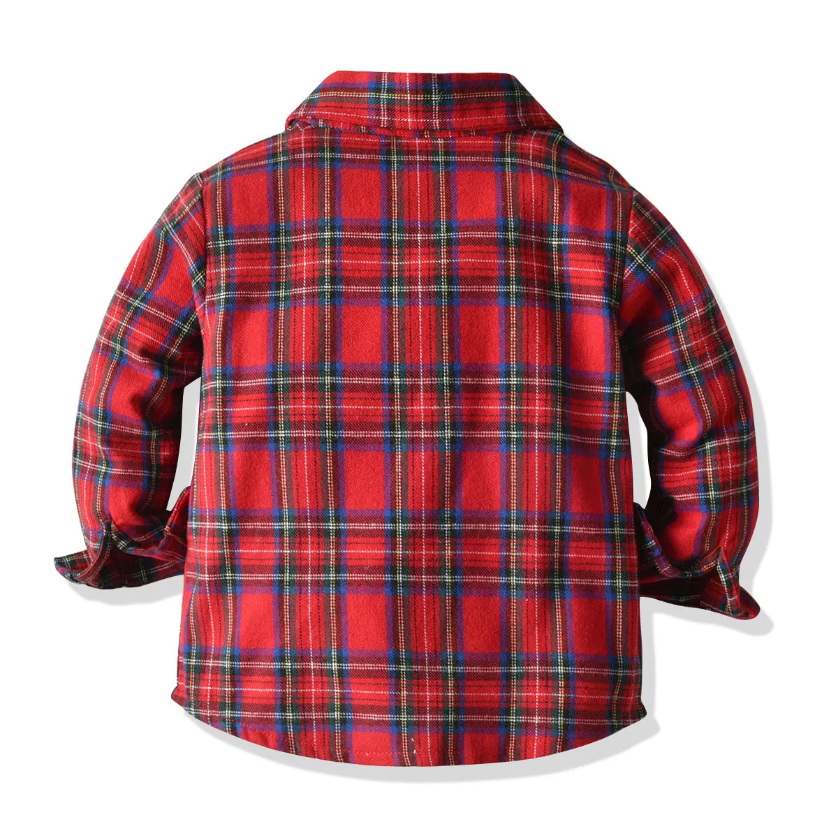 2 Pieces Set Baby Kid Boys Checked Bow Shirts And Solid Color Jumpsuits Wholesale 220531267