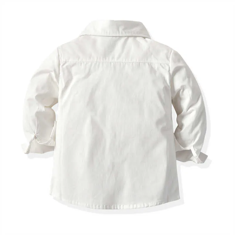 2 Pieces Set Baby Kid Boys Dressy Birthday Party Solid Color Bow Shirts And Jumpsuits Wholesale 211109533
