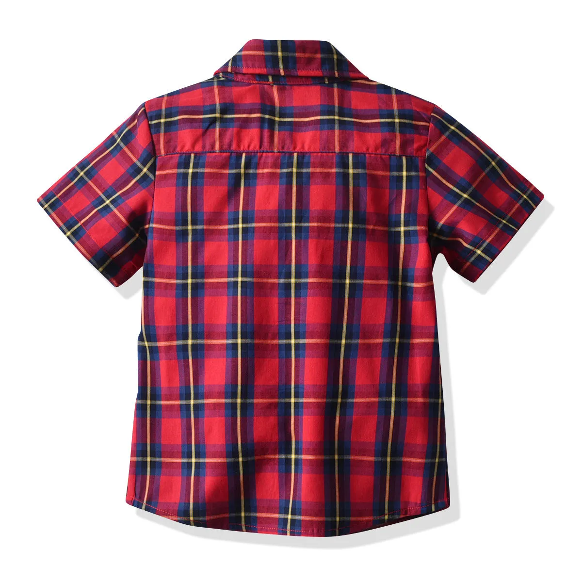 2 Pieces Set Baby Kid Boys Dressy Checked Bow Shirts And Shorts Suits Wholesale 211109610
