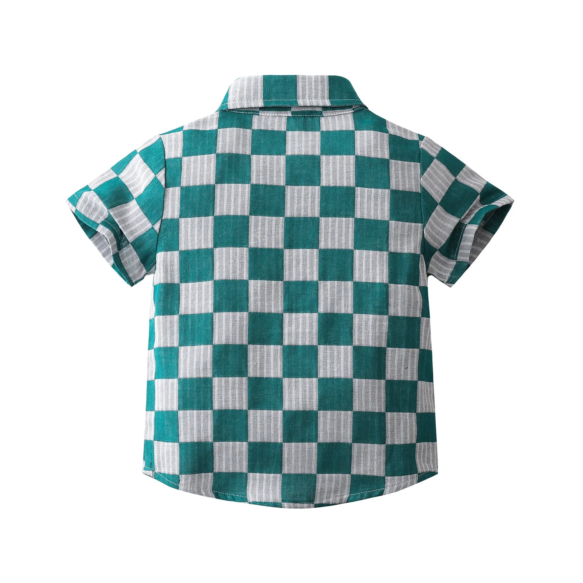 2 Pieces Set Baby Kid Boys Dressy Checked Bow Shirts And Solid Color Shorts Suits Wholesale 230308596