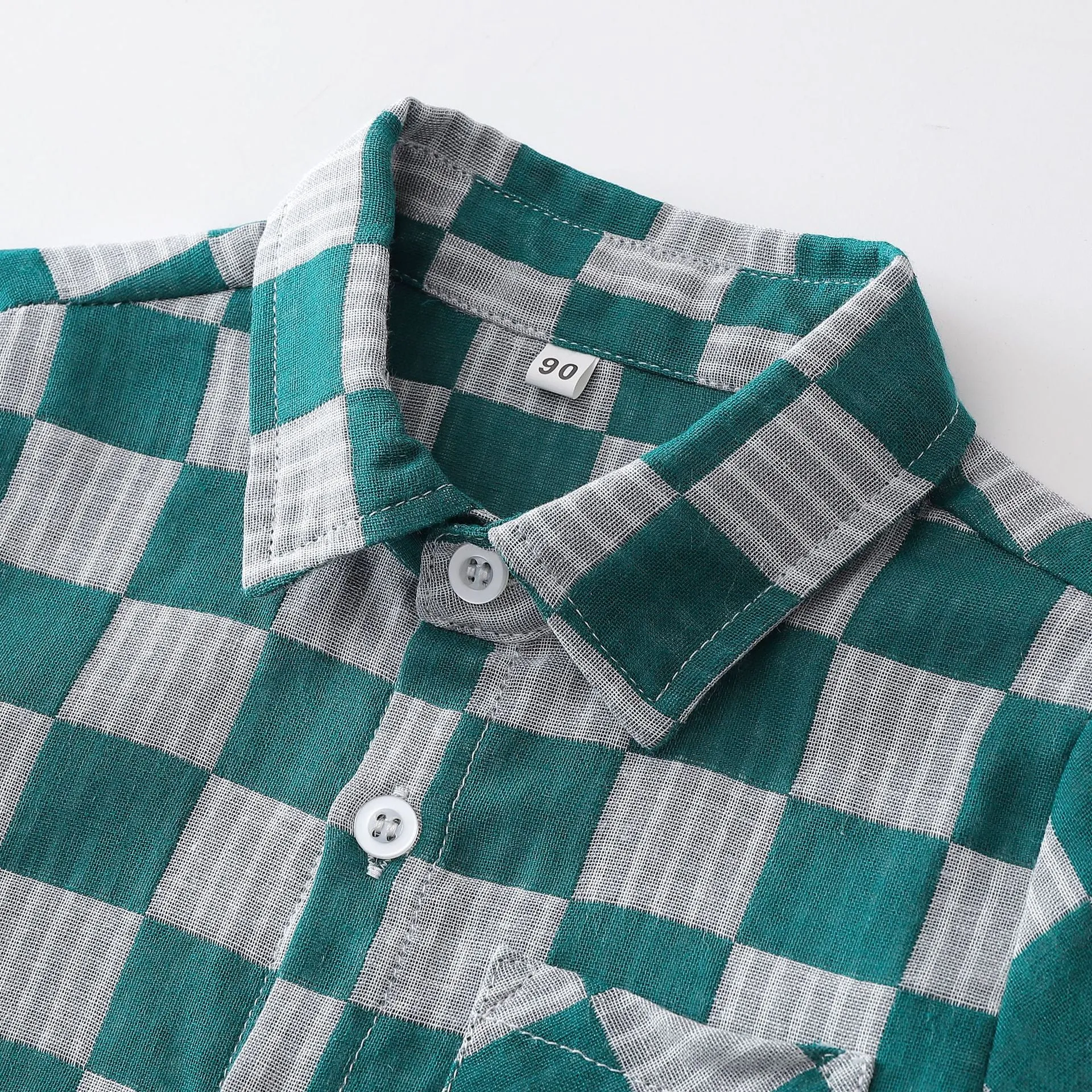 2 Pieces Set Baby Kid Boys Dressy Checked Bow Shirts And Solid Color Shorts Suits Wholesale 230308596