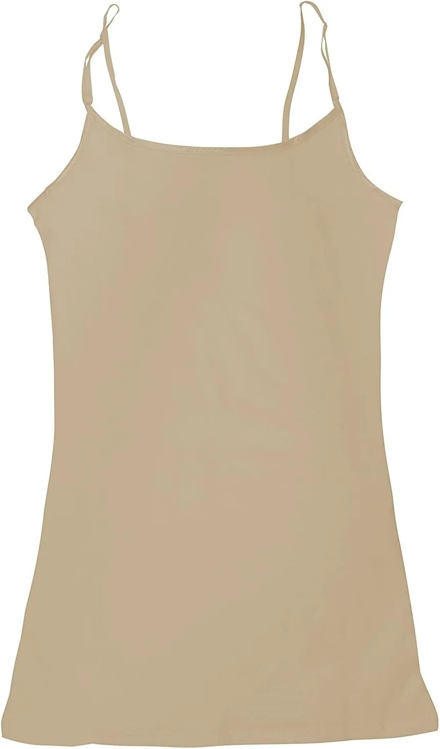 Active Basic Junior Women's Casual Plain Layering Camisole Cami Top Tank - 4 Pack