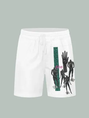 Alive Retro Art White Men's Shorts