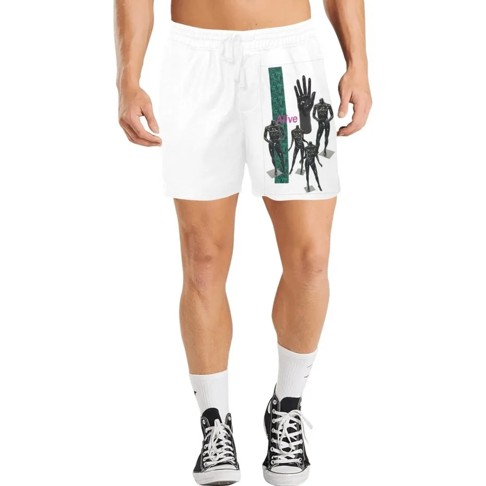 Alive Retro Art White Men's Shorts