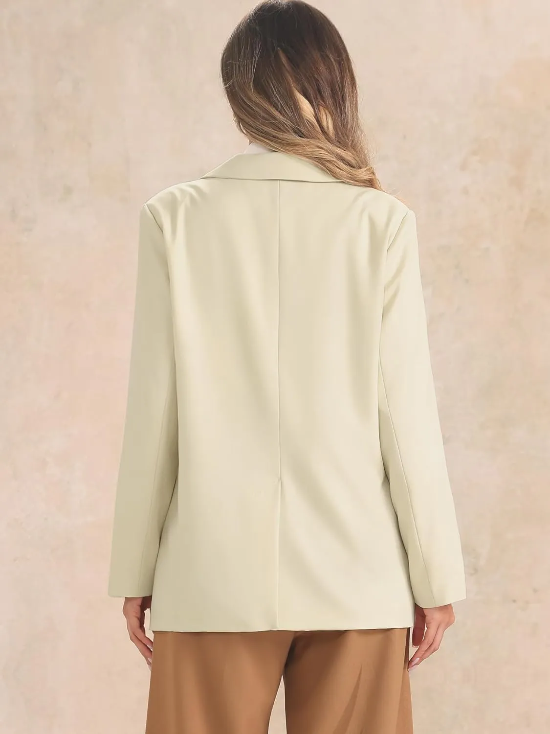 Allegra K Casual Blazers for Women's Open Front Long Sleeve Work Office Jackets Blazer with Pockets