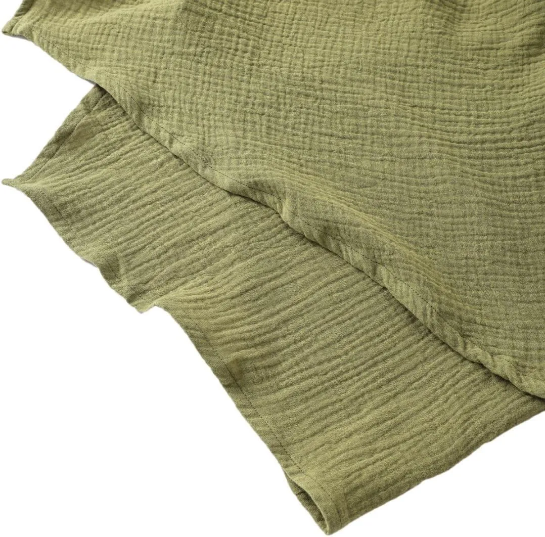 Amazhiyu Women's Cotton Gauze Draped Open Cardigan Summer Casual Asymmetric Tops