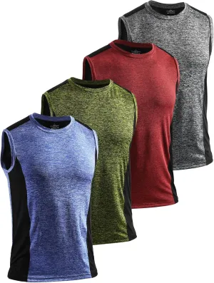 AMVELOP 4 Pack Men's Workout Tank Tops Sleeveless Quick Dry Gym Muscle Shirts