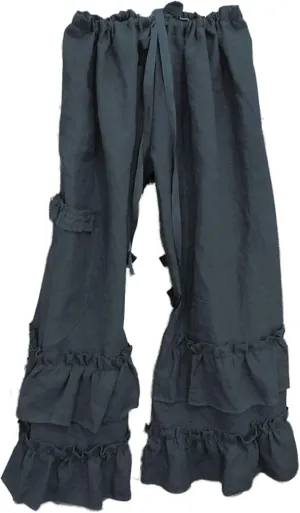Andongnywell Women's Casual Loose Elastic Waist Cotton Trouser Wide Leg Pants Straight Leg Pant Trousers
