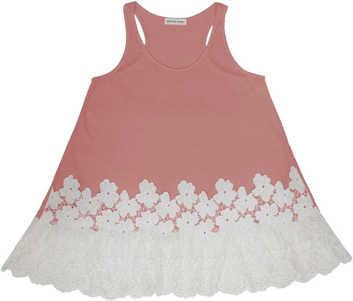 Anna-Kaci Plus Size Swing Lace Flowy Tank Top for Women Casual Camisoles Layering Dress