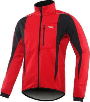 ARSUXEO Winter Warm UP Thermal Softshell Cycling Jacket Windproof Waterproof 15-k