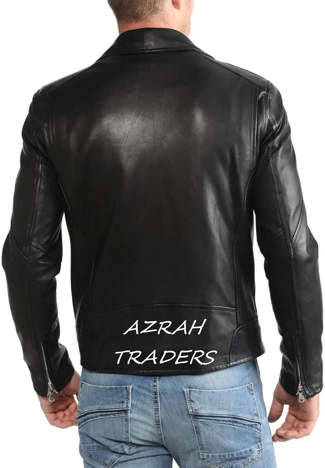 Azrah 100% Leather Jacket for Men - Slim Fit - Moto, Bomber, Biker Winter Casual & Party Wear Jacket for Boys