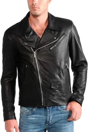 Azrah 100% Leather Jacket for Men - Slim Fit - Moto, Bomber, Biker Winter Casual & Party Wear Jacket for Boys