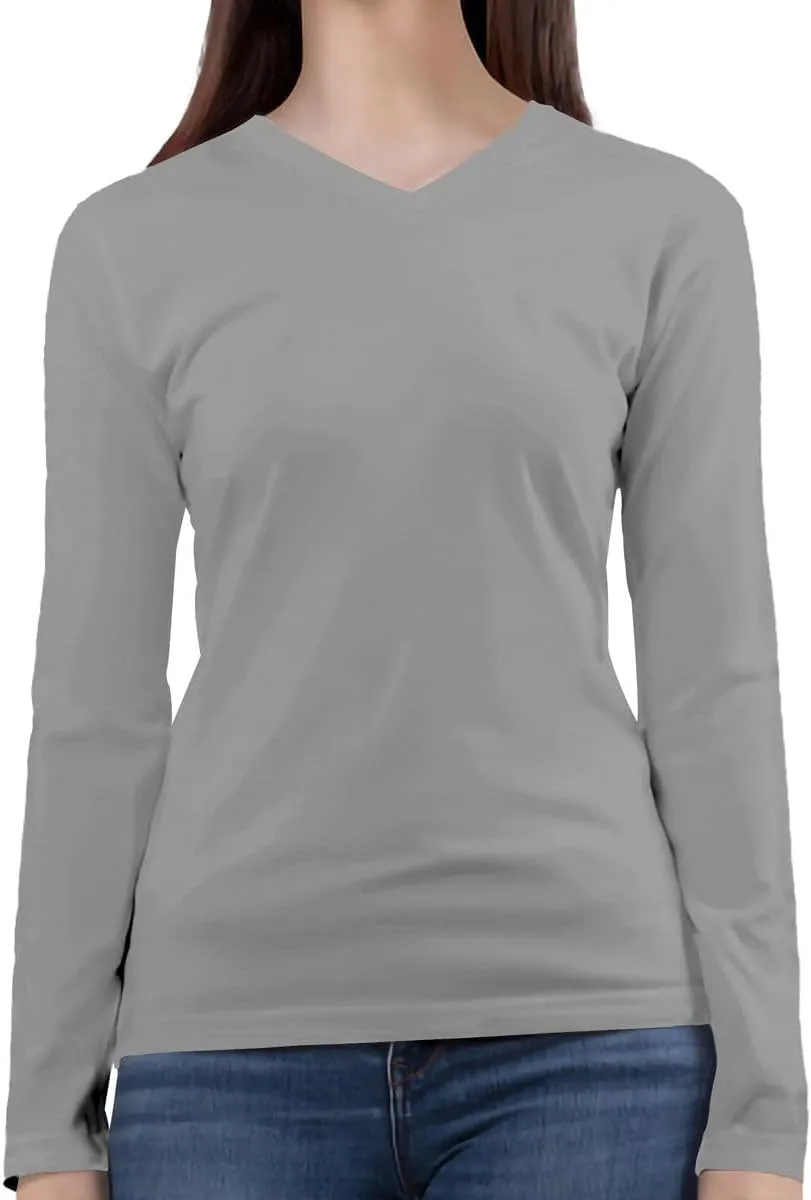 BaHoki Essentials Long Sleeve V-Neck Undershirts - Great Stretch and Layering Piece - 5 Pack