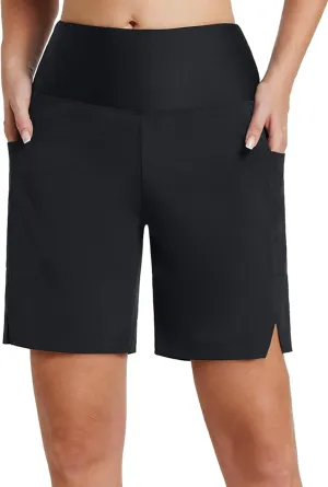 baleaf Women's 3''/ 5"/ 7" Quick Dry High Waisted Swim Board Shorts UPF 50  Swimsuit Bottom Trunks with Liner