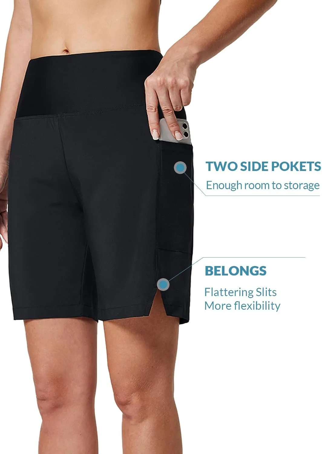 baleaf Women's 3''/ 5"/ 7" Quick Dry High Waisted Swim Board Shorts UPF 50  Swimsuit Bottom Trunks with Liner