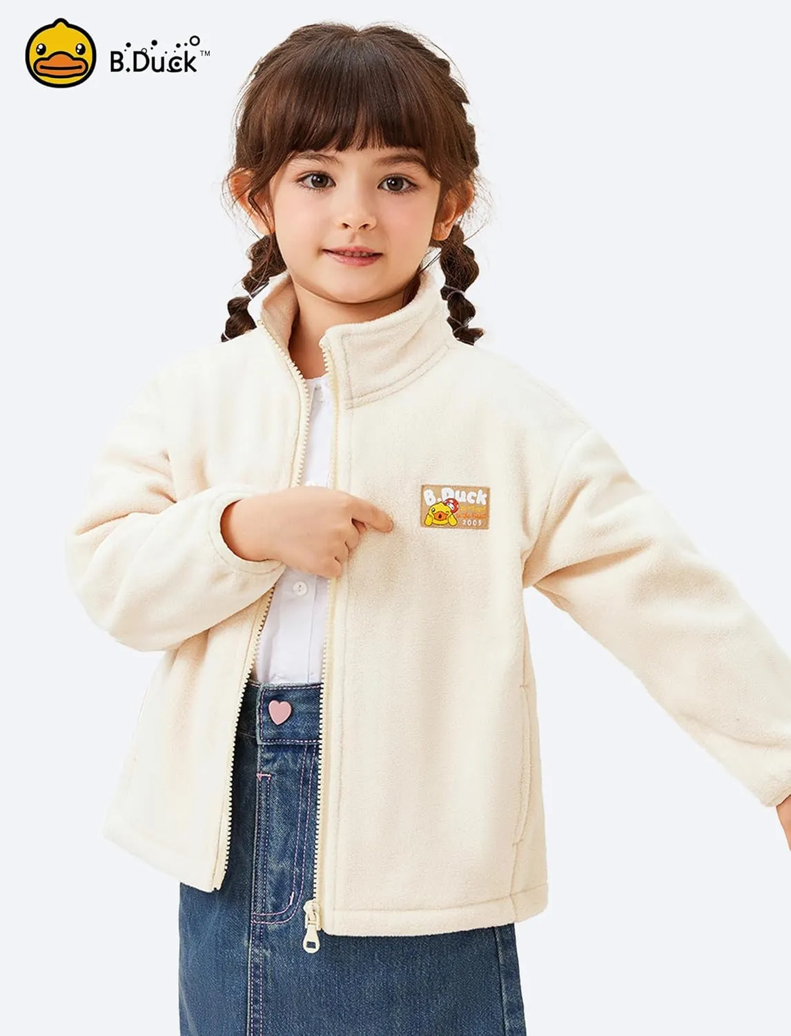 B.Duck Unisex Boys Girls Puffer Jacket Trenchcoat Cute Yellow Duck Quilted Winter Coat Puffy Vest for Toddler Kids 3-12 Years