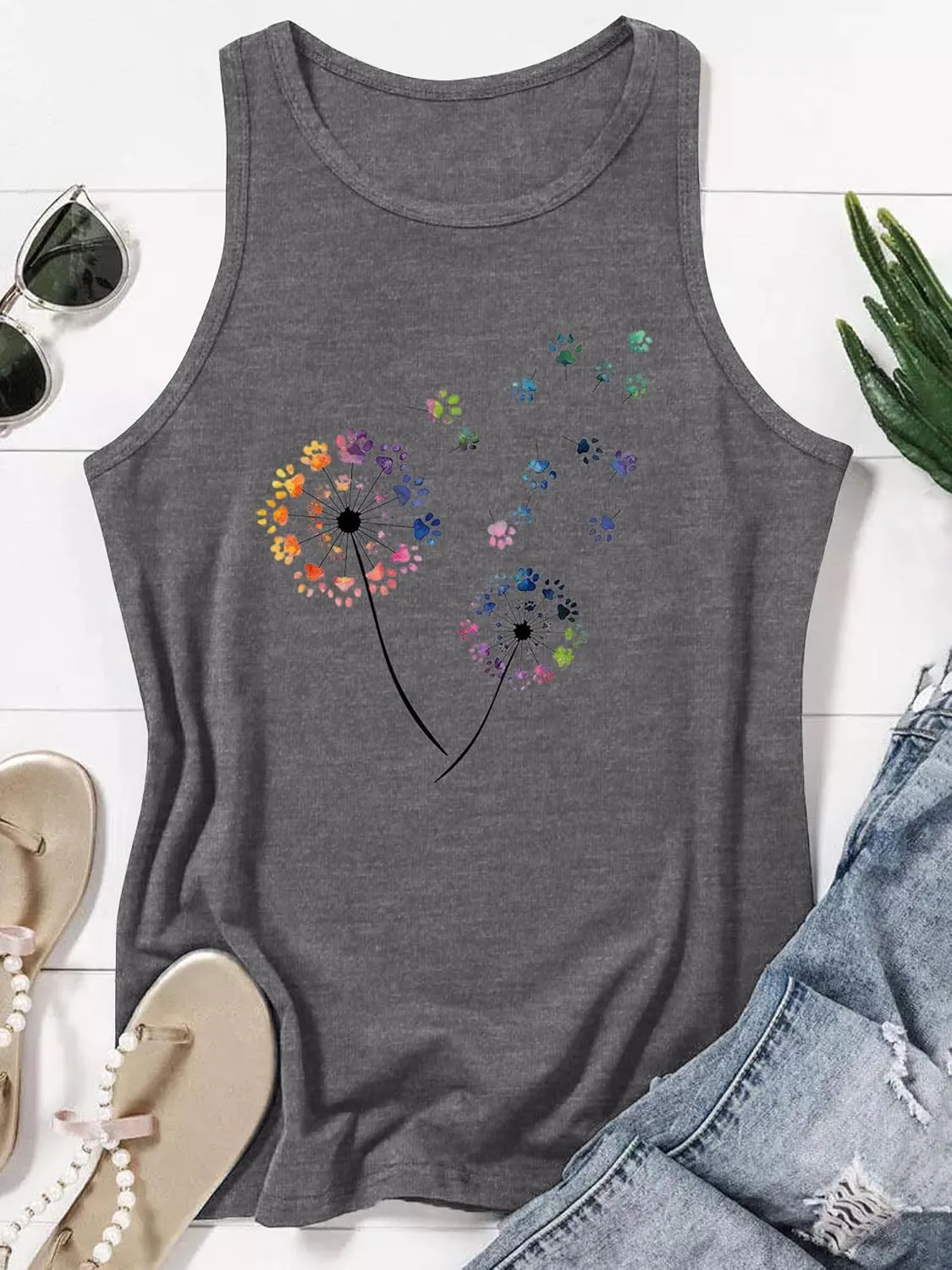 Binshre Tank Tops Women Hawaiian Beach Graphic Tank Tops Summer Casual Tanks Vest Country Music Vintage Tank Cami