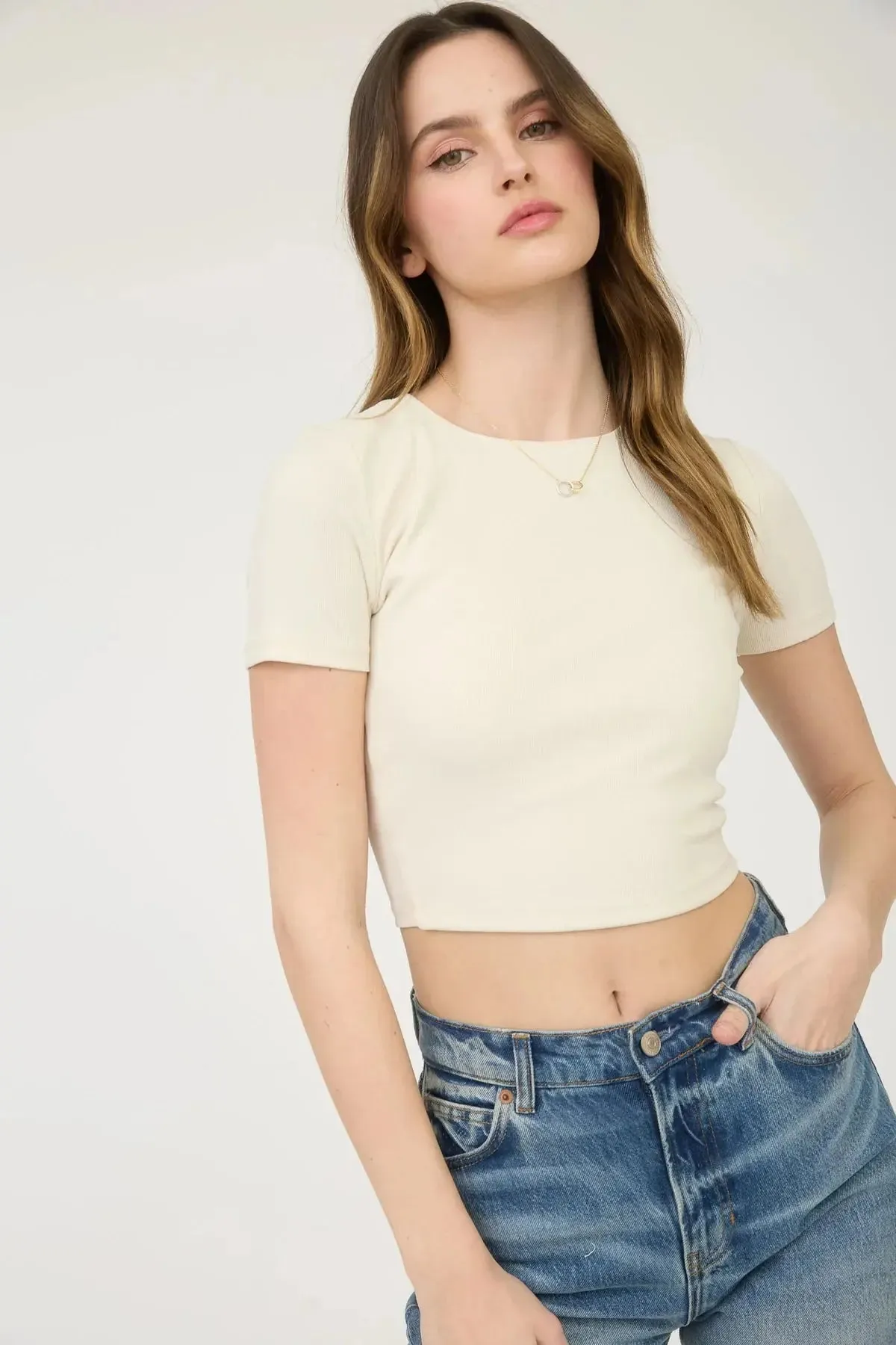 Blu Pepper Basic Crop Top  Effortless, Chic & Perfect for Layering