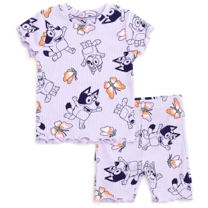 Bluey Ribbed T-Shirt and Shorts Outfit Set