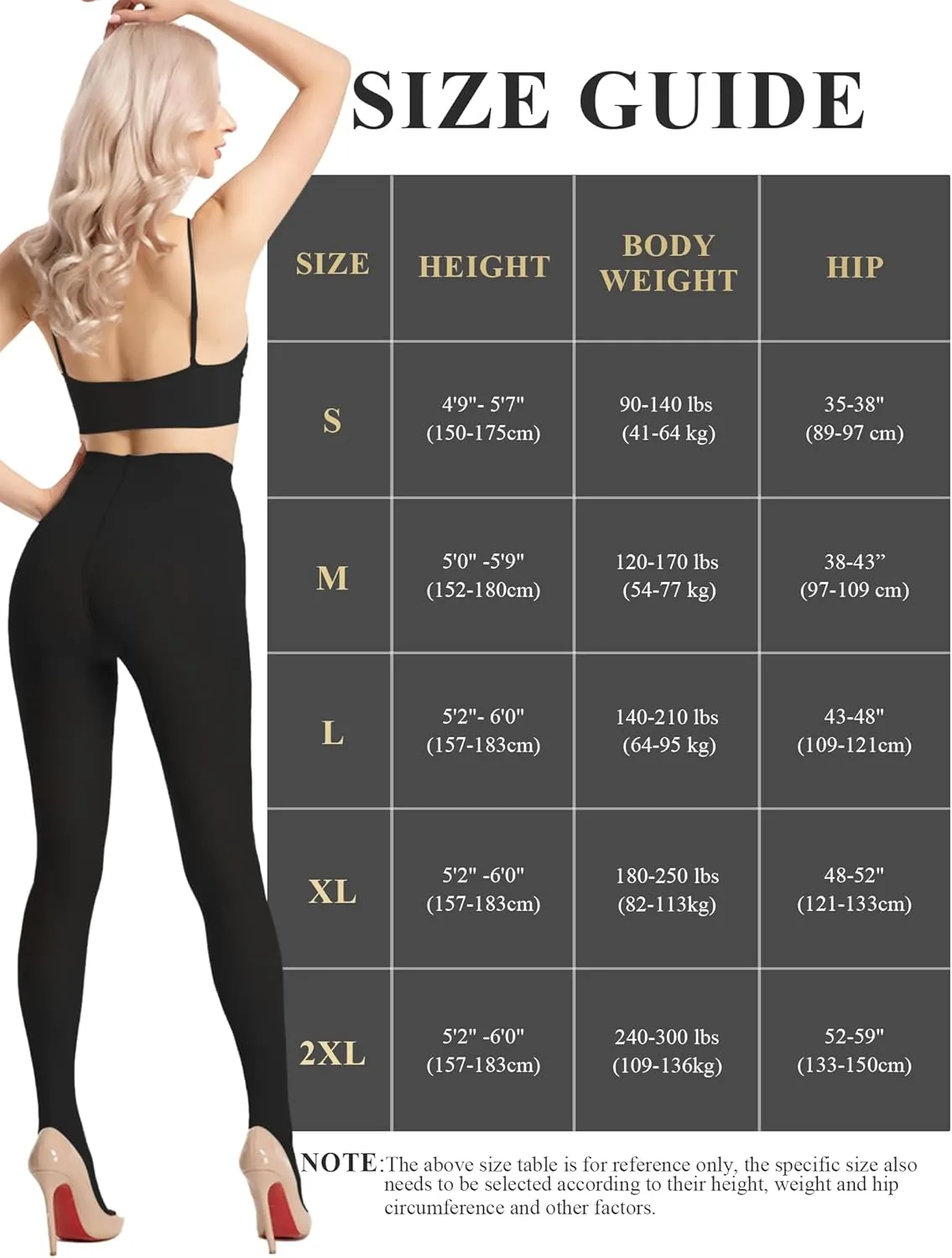 Buauty 80D Black Tights for Women,Opaque Tights Soft, High Waist Soft Nylon Pantyhose