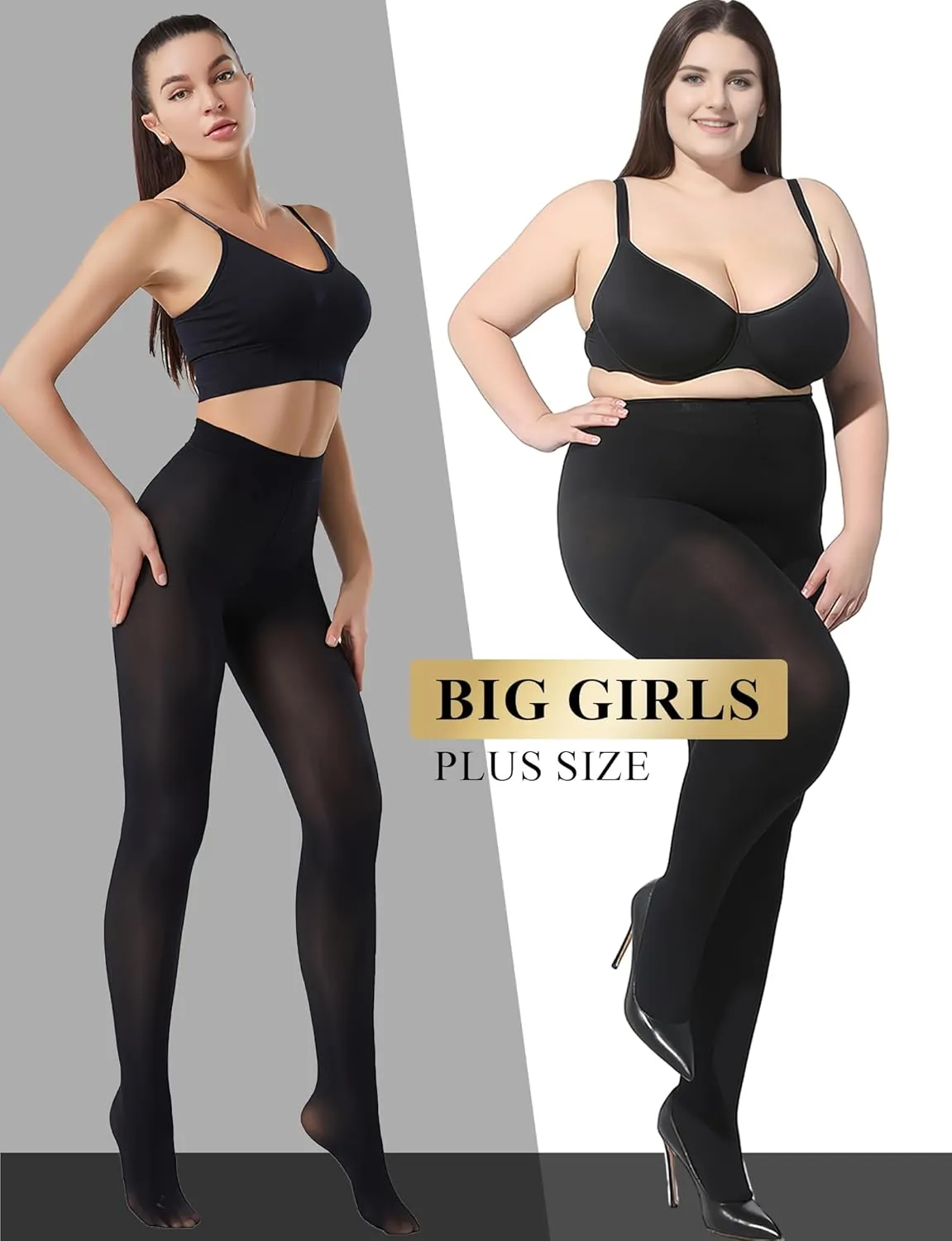 Buauty 80D Black Tights for Women,Opaque Tights Soft, High Waist Soft Nylon Pantyhose
