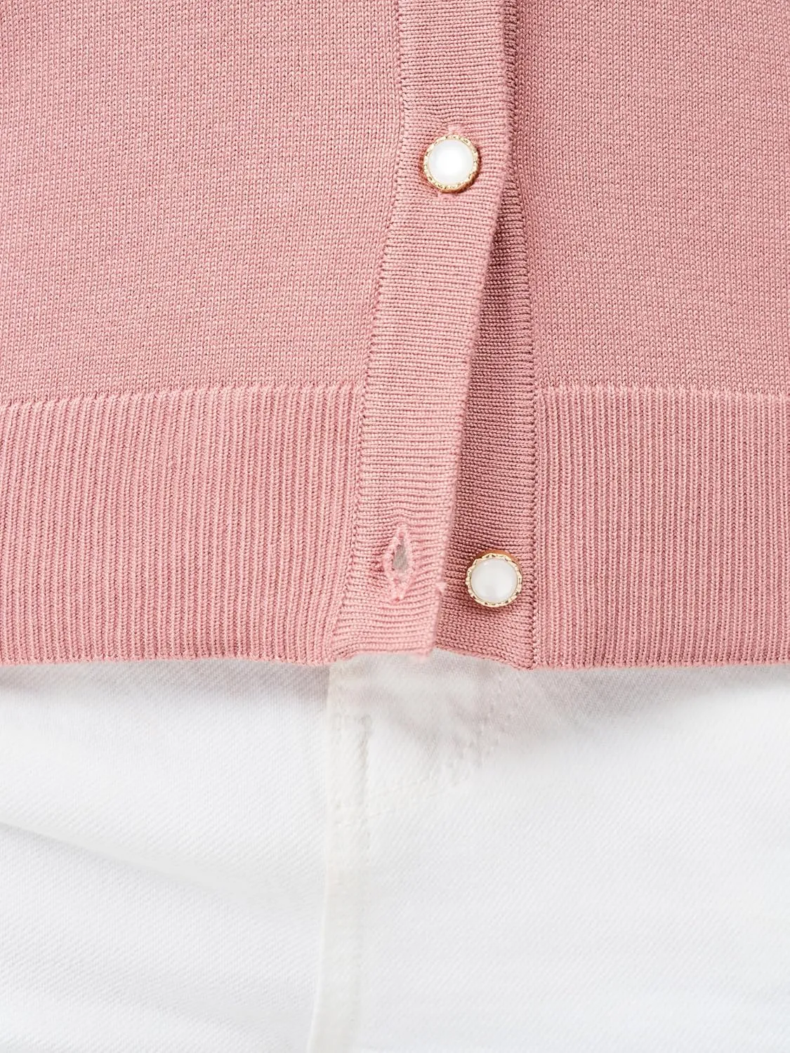 Cable & Gauge Women's Lady Button Front Cardigan Lightweight Button-Up Sweater, Crew Neck, 3/4 Sleeve, Versatile Layering Top