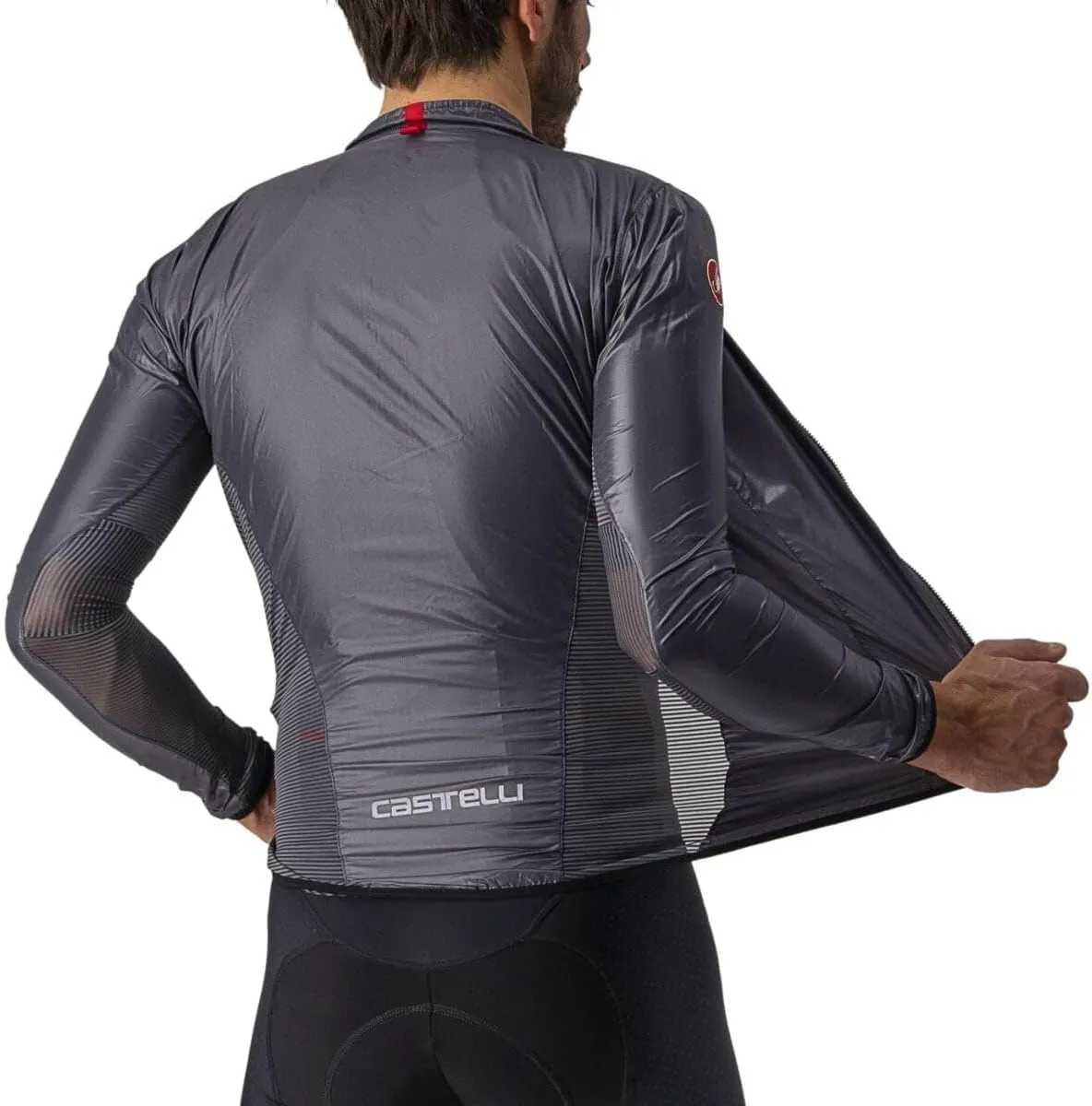 CASTELLI Mens Aria Shell Jacket, Highly Packable Ultra-Light Wind Protective Cycling Apparel for Road Cycling & Bike Rides
