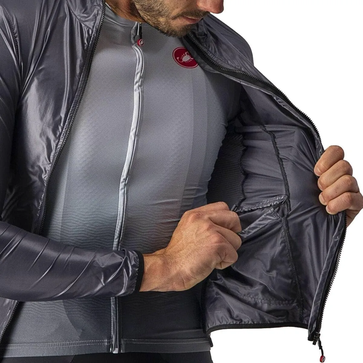CASTELLI Mens Aria Shell Jacket, Highly Packable Ultra-Light Wind Protective Cycling Apparel for Road Cycling & Bike Rides