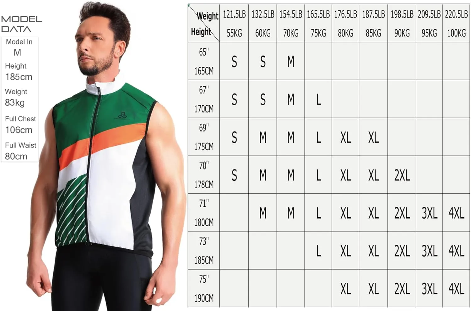 CEROTIPOLAR Men's Cycling Vest with 3 Reflective Tape Cargo Pockets, Micro Softshell Windproof Bike Vest