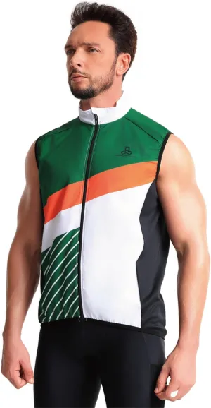 CEROTIPOLAR Men's Cycling Vest with 3 Reflective Tape Cargo Pockets, Micro Softshell Windproof Bike Vest