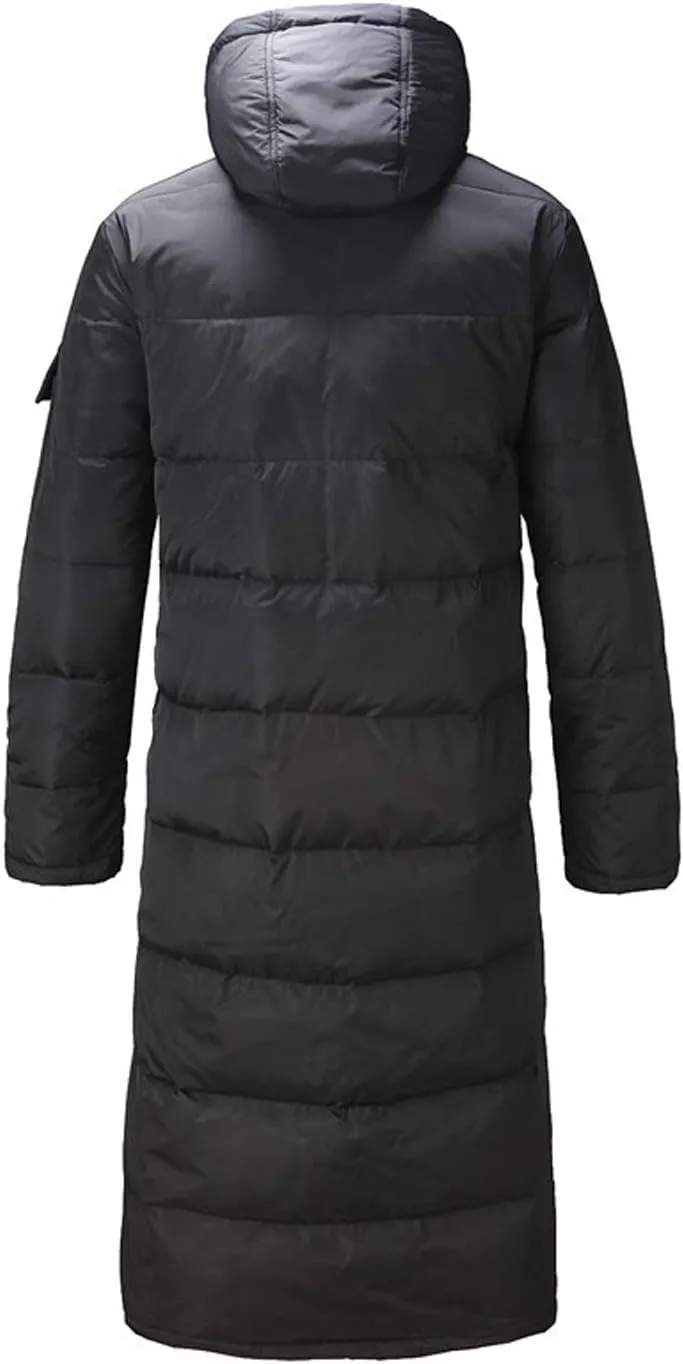 chouyatou Men's Classic Windproof Removable Hooded Long Winter Puffer Down Coat