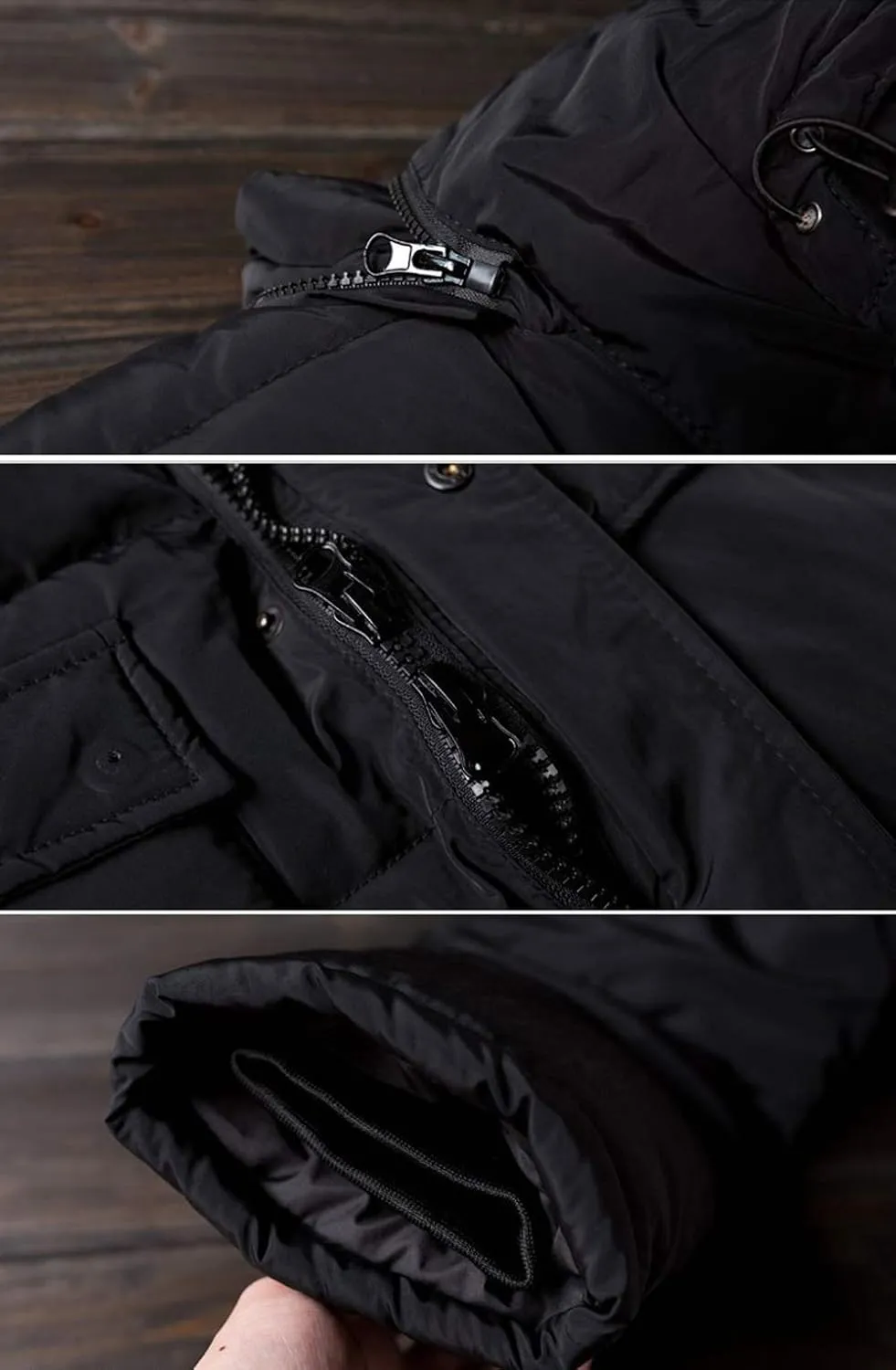 chouyatou Men's Classic Windproof Removable Hooded Long Winter Puffer Down Coat