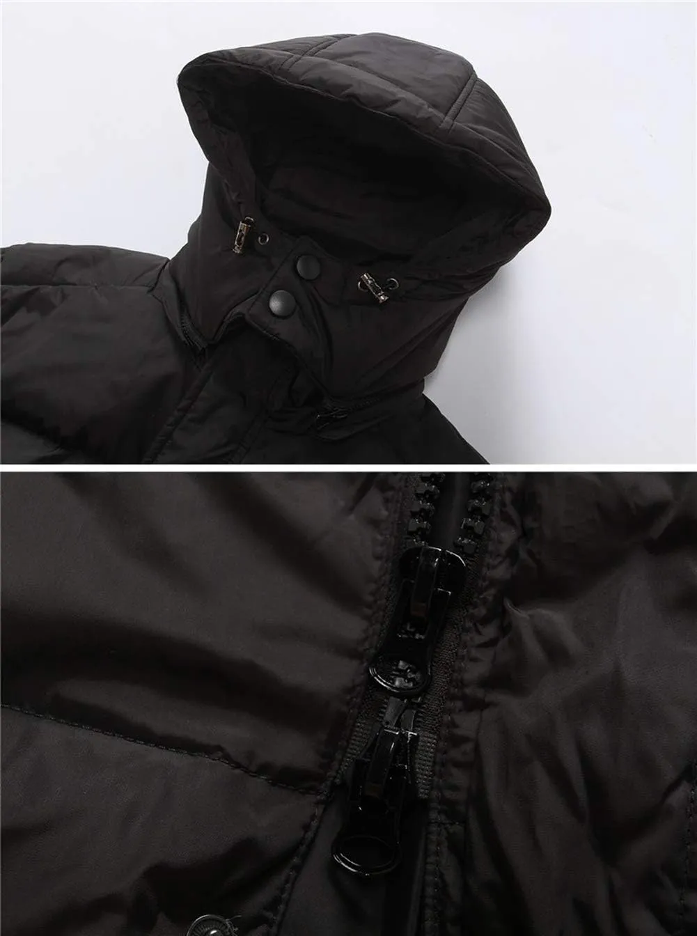 chouyatou Men's Classic Windproof Removable Hooded Long Winter Puffer Down Coat
