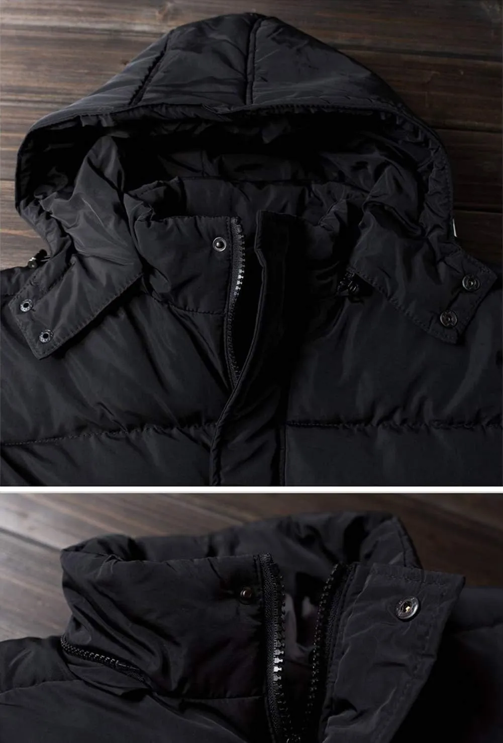 chouyatou Men's Classic Windproof Removable Hooded Long Winter Puffer Down Coat