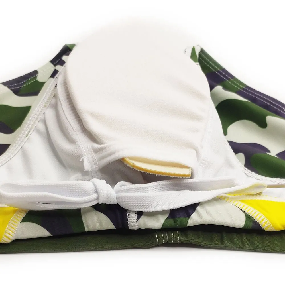 Color Flare Camo Swim Briefs