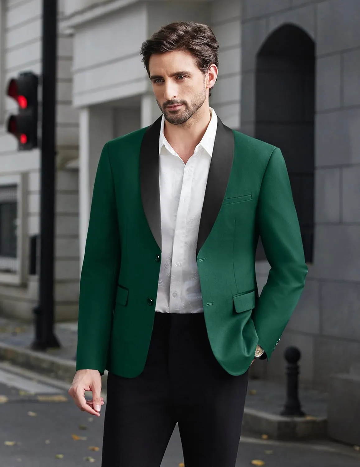 COOFANDY Men Tuxedo Jacket Slim Fit Blazer Suit Jacket Prom Dinner Party Wedding