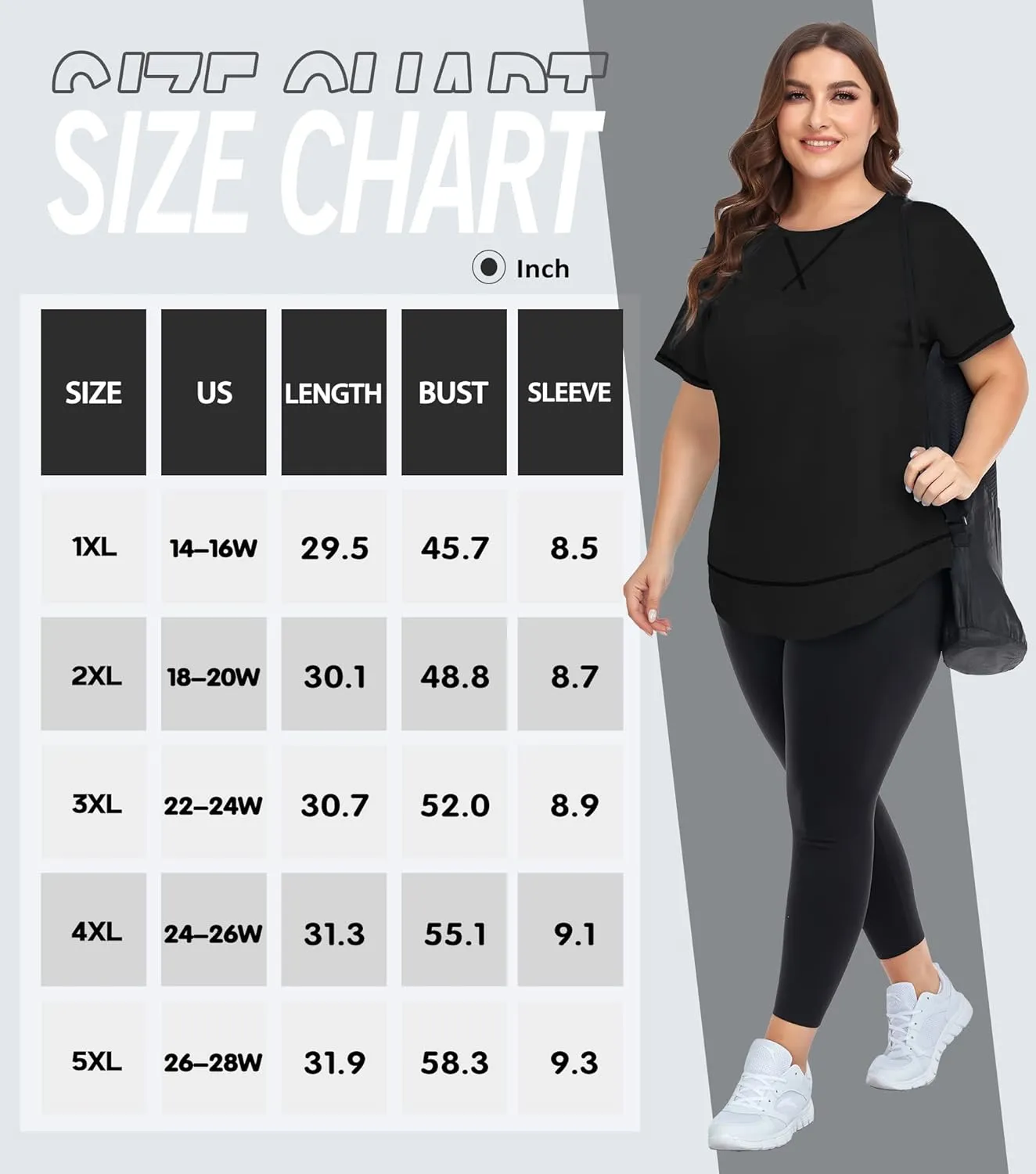 COOTRY Plus Size Workout Tops for Women Short Sleeve Loose fit Shirts Athletic Gym Yoga Clothing