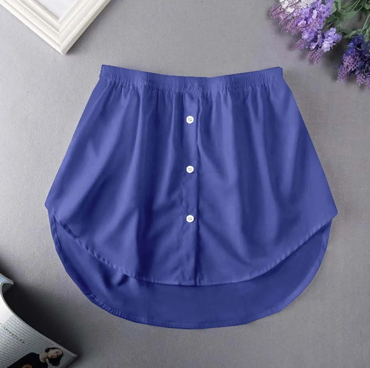 Cotton Bottom Skirt Extender for Layering Half Shirts Removable Layering Half Length Underskirt with Buttons