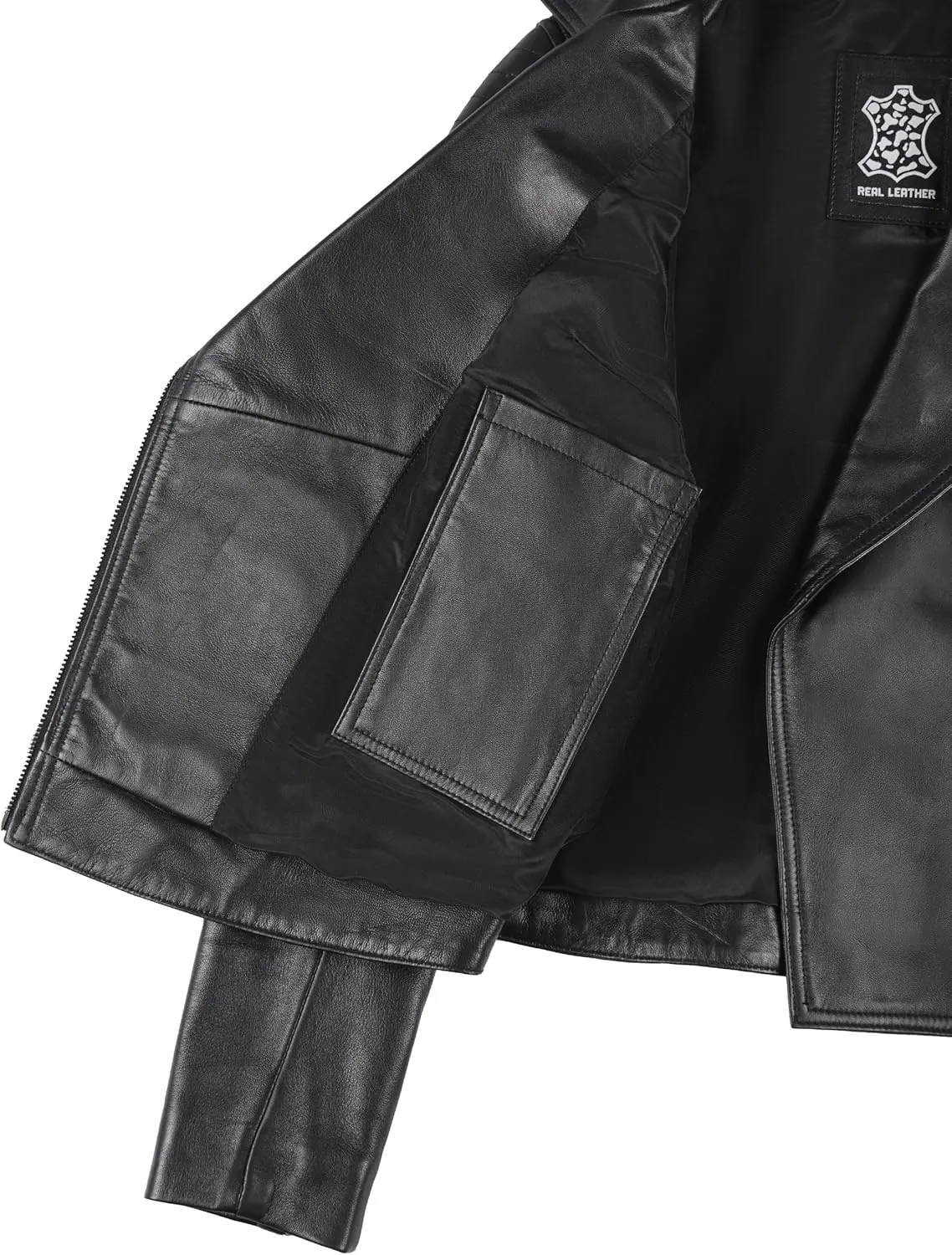 Decrum Asymmetrical Leather Jacket Women - Real Lambskin Leather Jackets for Women