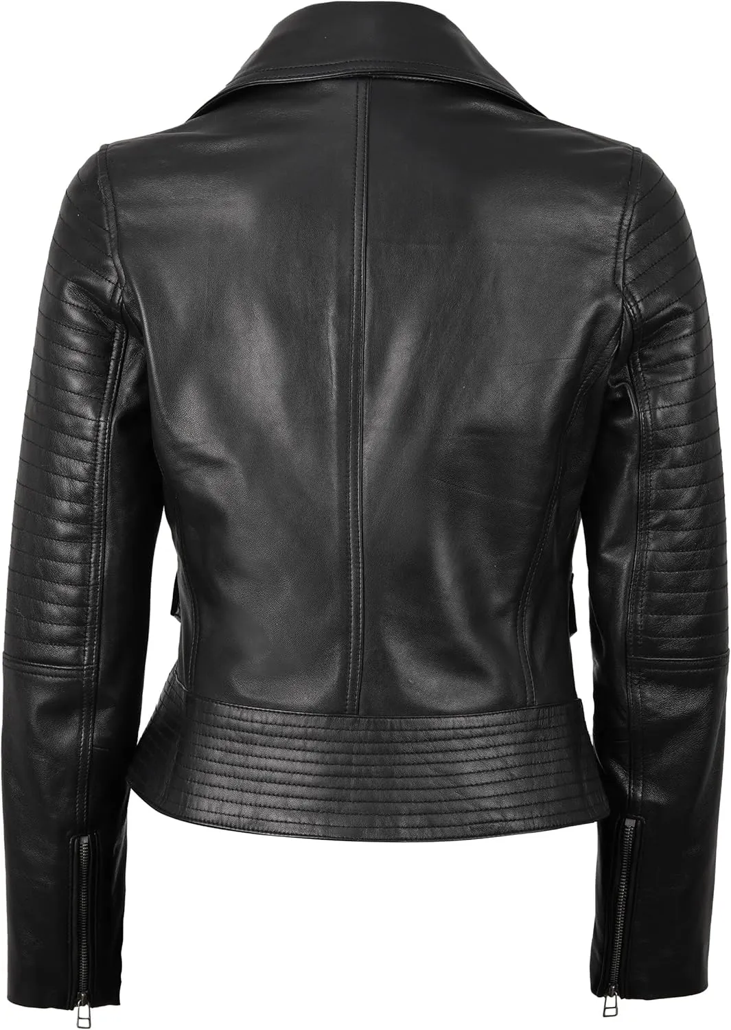 Decrum Asymmetrical Leather Jacket Women - Real Lambskin Leather Jackets for Women