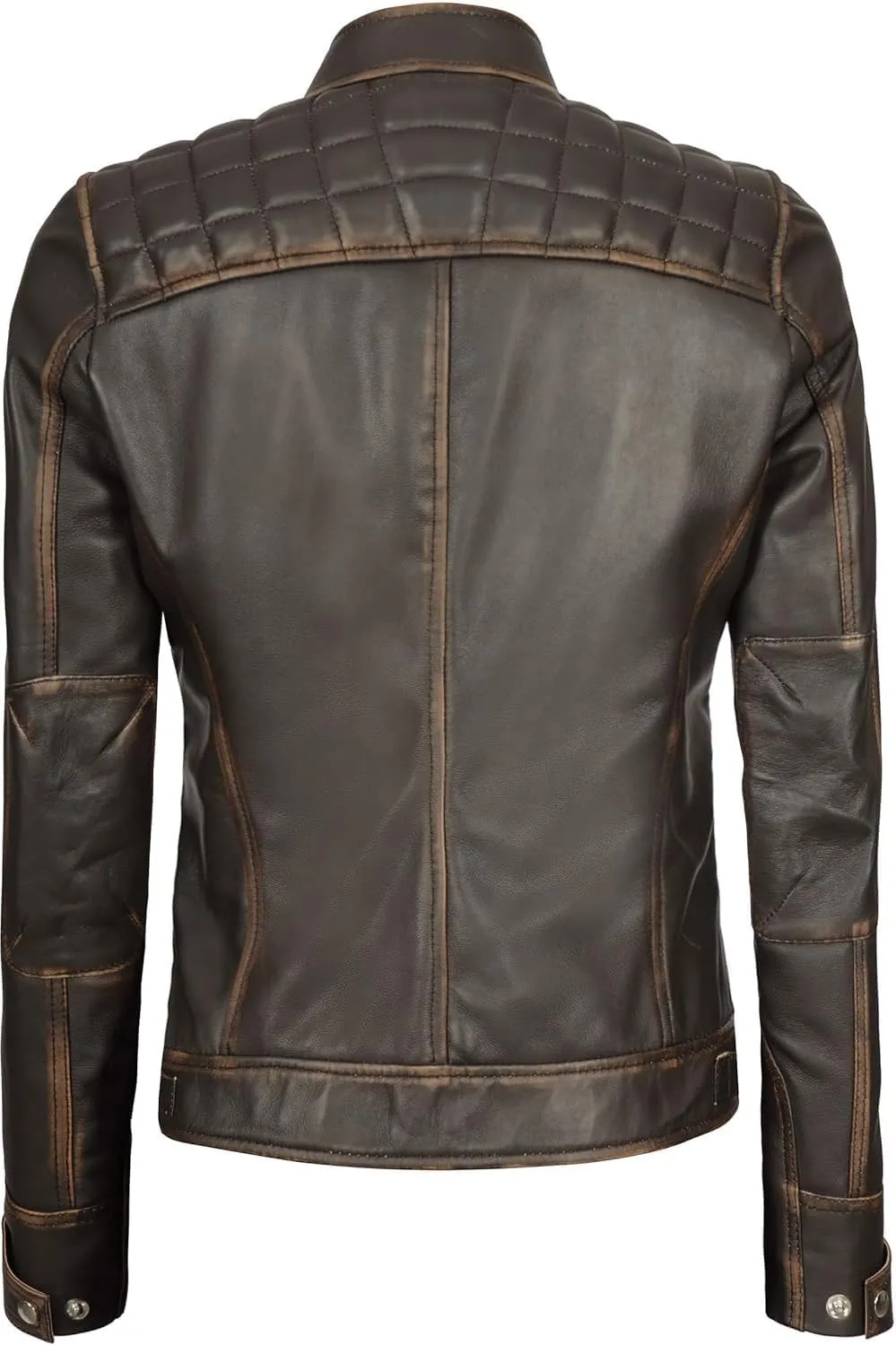 Decrum Real Womens Leather Jacket - Cafe Racer Style Leather Jackets for Women