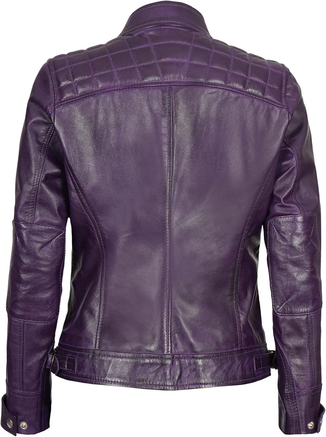 Decrum Real Womens Leather Jacket - Cafe Racer Style Leather Jackets for Women