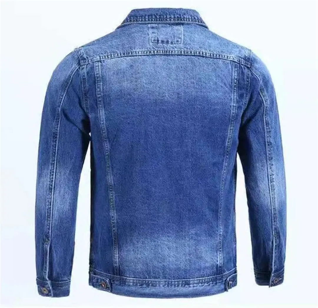Denim Jackets Man Autumn Button Jeans Coat Men Fashion Loose Clothes