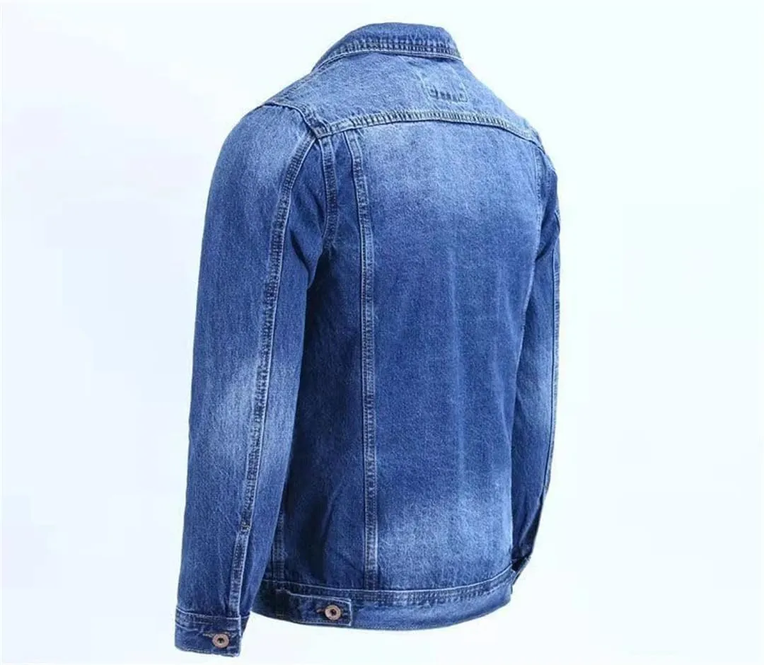 Denim Jackets Man Autumn Button Jeans Coat Men Fashion Loose Clothes